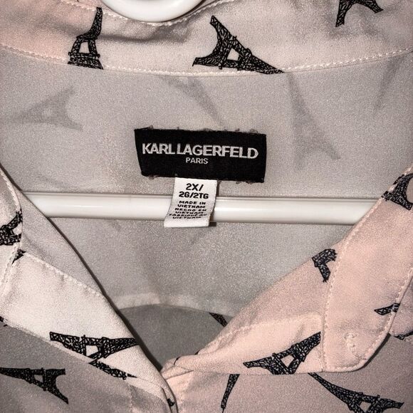 White Blouse with Eiffel Tower Print - Picture 4 of 4